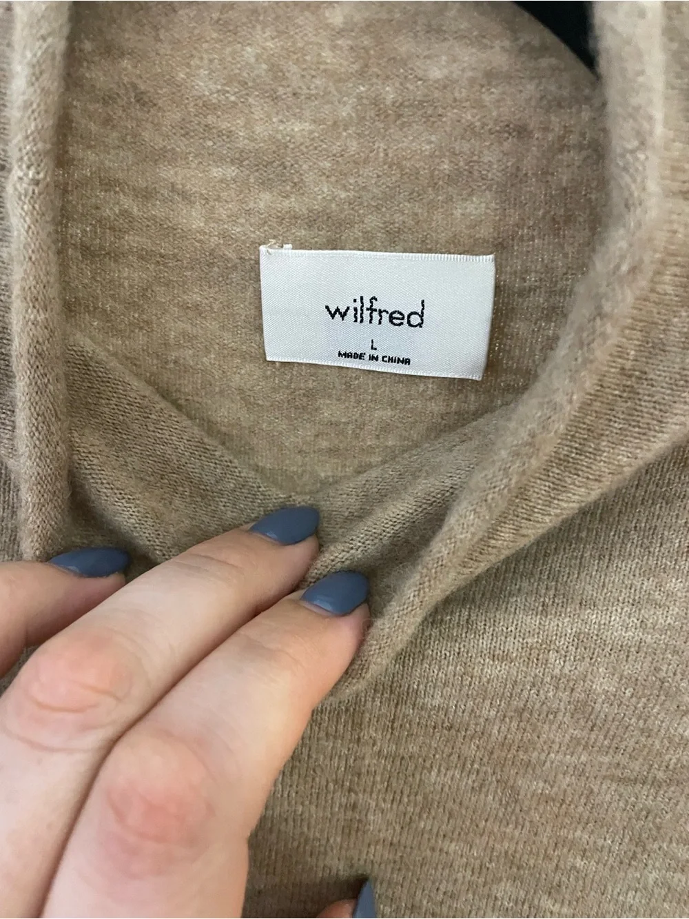 Wilfred Tan Mock Neck Long Sleeve Top - Picture 3 of 5